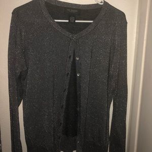 Dark gray/ silver long sleeve cardigan
